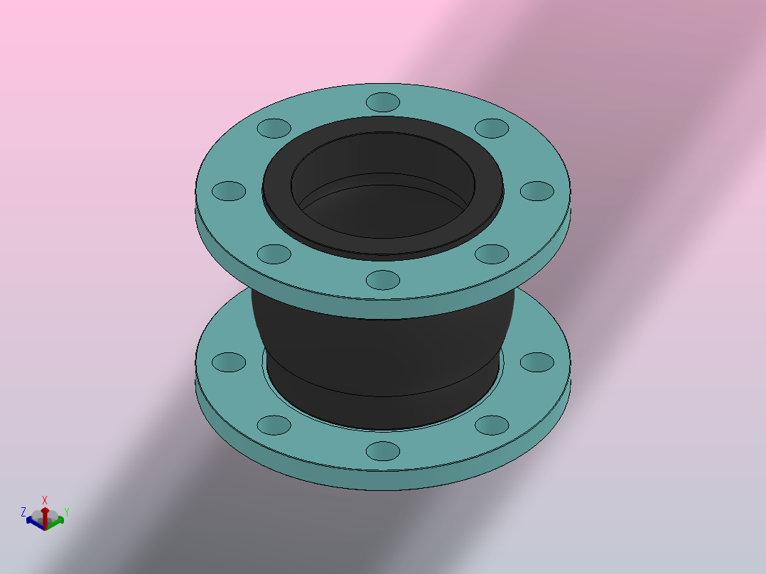 KXT型可曲挠橡胶接头[KXT-DN125]主视图