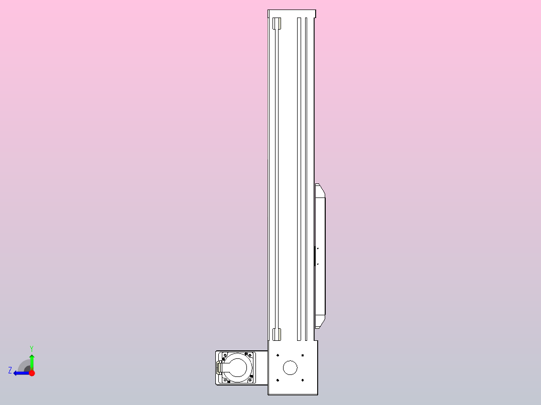 伺服电机集成皮带传动直线执行器TPA-OCB-140-256-L250-RP-P75-N3右视图