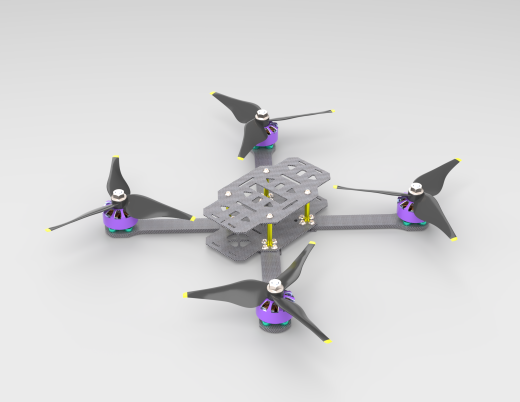 5英寸（FPV）四轴无人机结构3D图纸 STEP格式缩略图