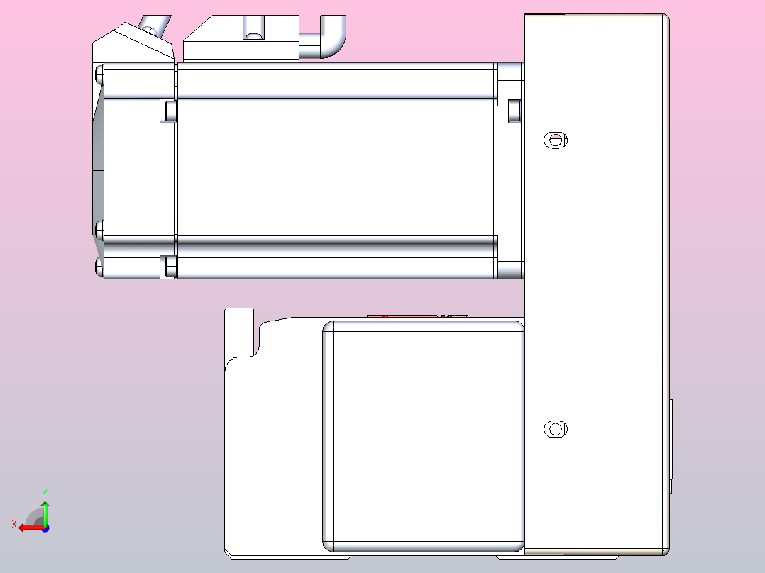 皮带直线轴半封闭可选导轨TPA-HNB-110D-90-L1800-RU-Y-P40-N3后视图