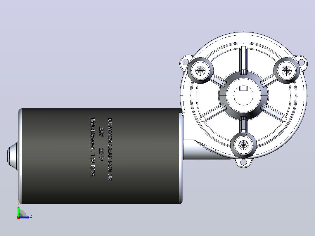 kyt 95-2415020 l 24V 150转-分DC直流电动机 Silecek Motoru左视图