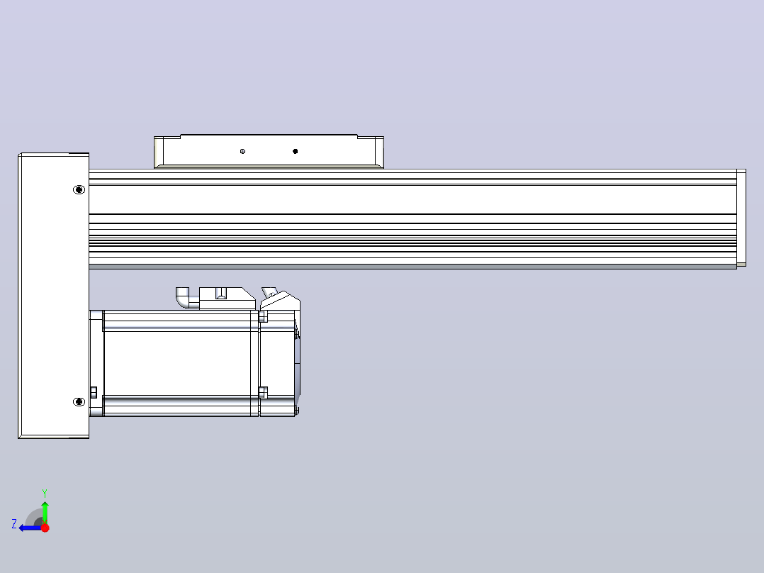 滚珠丝杠直线轴带导轨全封闭TPA-HCR-105D-1610C-L150-MP-Y-P40-N3右视图