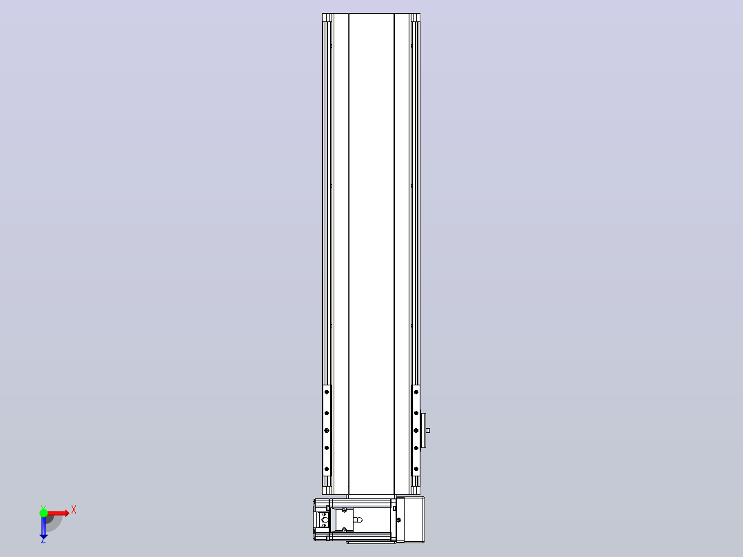 皮带直线轴半封闭可选导轨TPA-HNB-140D-120-L450-RU-Y-P40-N3俯视图