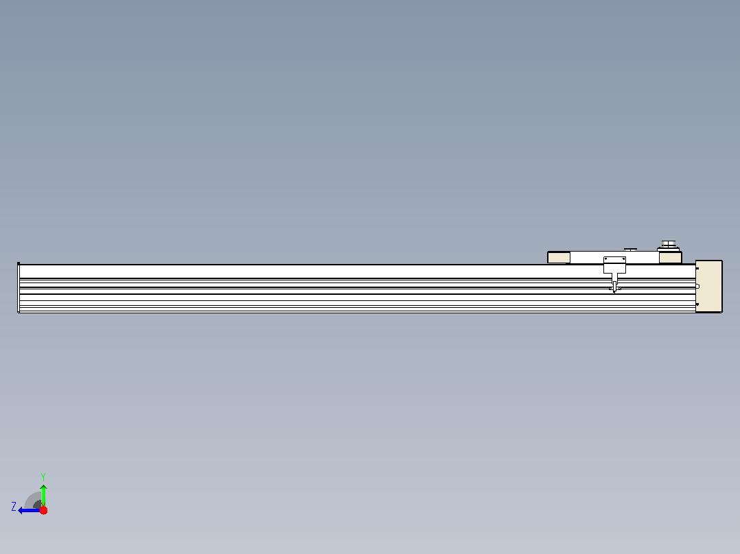 滚珠丝杠直线轴带导轨全封闭TPA-HCR-220D-3210C-L1150-MR-Y-P1K-N3右视图