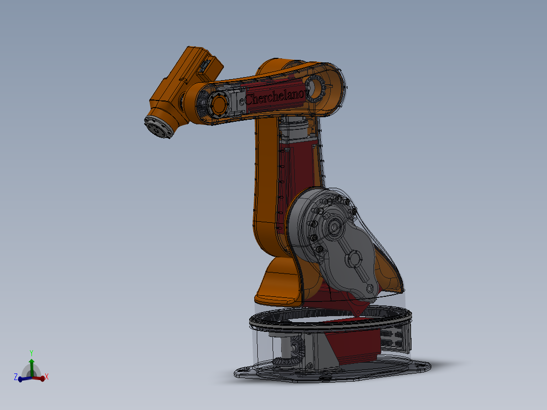 5轴工业机器人Solidworks设计附STP格式