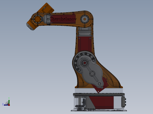 5轴工业机器人Solidworks设计附STP格式右视缩略图