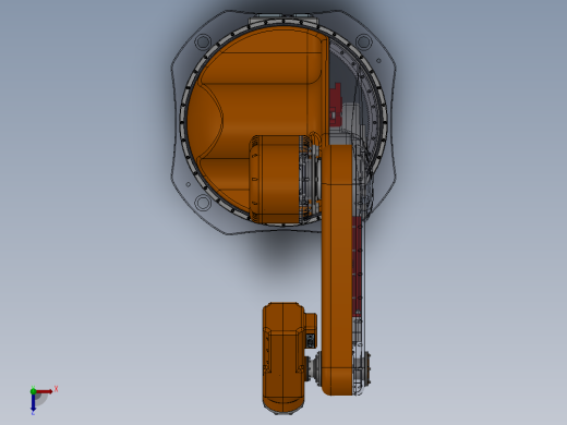 5轴工业机器人Solidworks设计附STP格式俯视缩略图