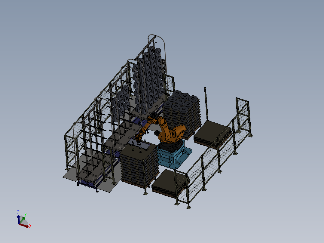 机器人自动上纱筒工作站sw16可编辑