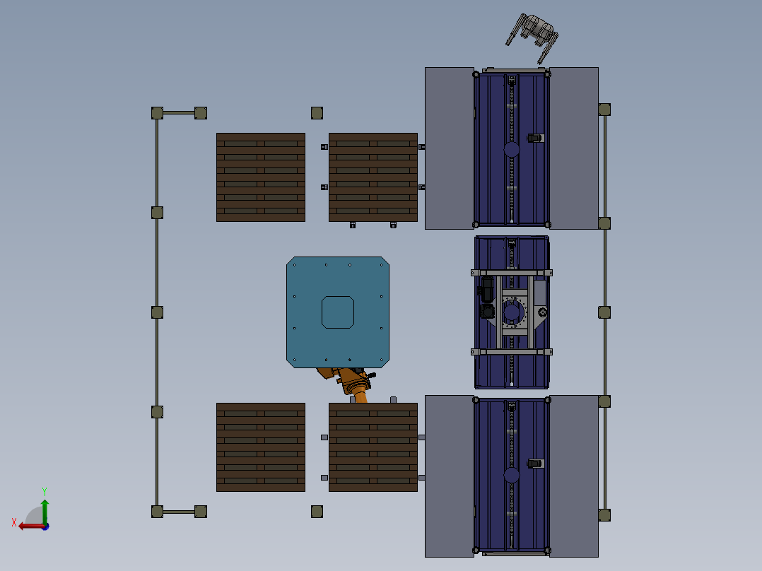 机器人自动上纱筒工作站sw16可编辑后视图