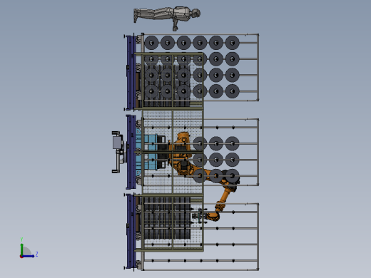机器人自动上纱筒工作站sw16可编辑左视缩略图