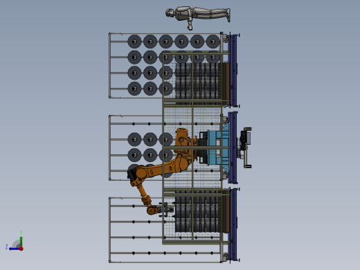 机器人自动上纱筒工作站sw16可编辑右视缩略图