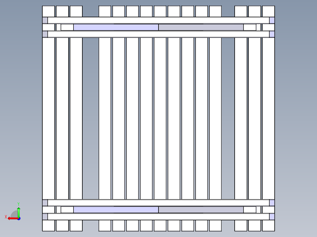 catia 公园长凳后视图