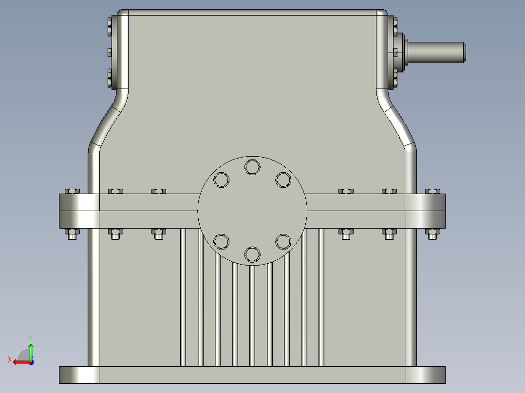6_PROE蜗轮减速器后视图