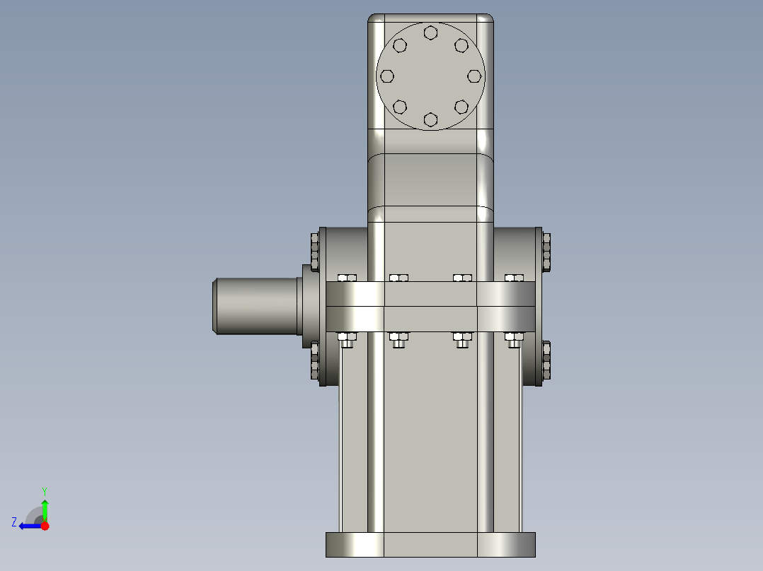 6_PROE蜗轮减速器右视图
