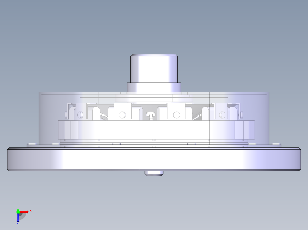 推式膜片弹簧离合器 (论文 3D CAD图纸）俯视图