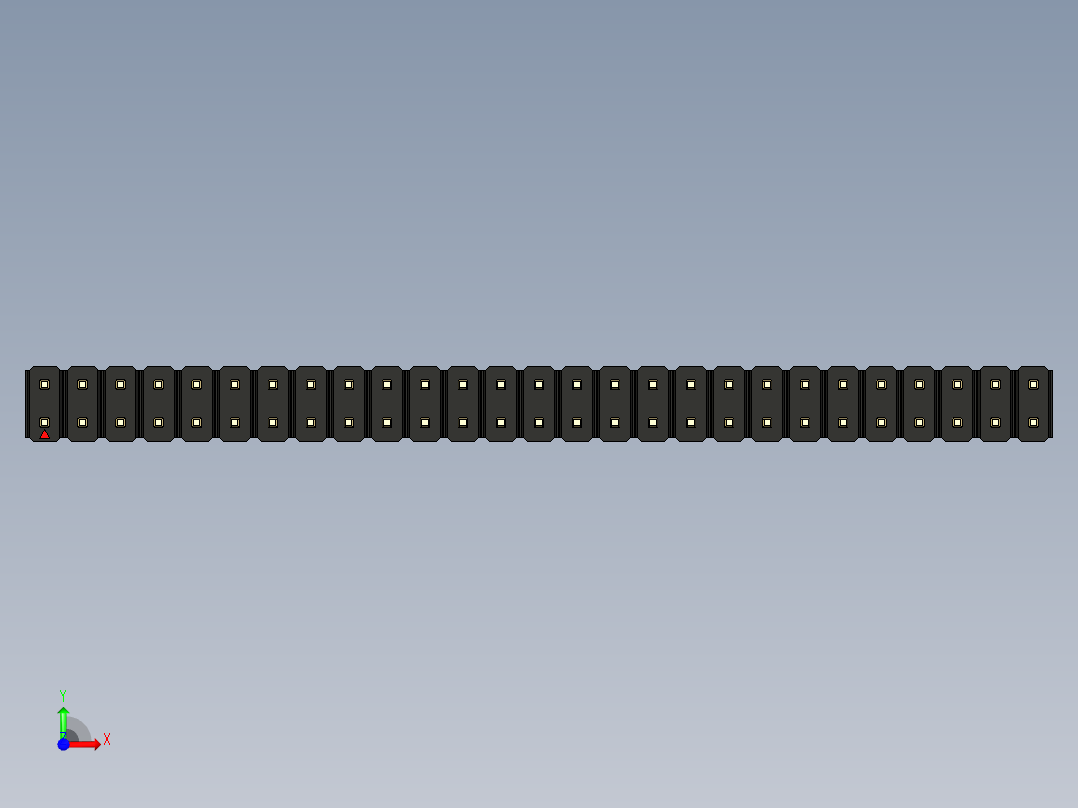 彩色公头100mil（2.54mm）系列-DS1021_black_2x27p_100mil_Type5_rev1.0前视图