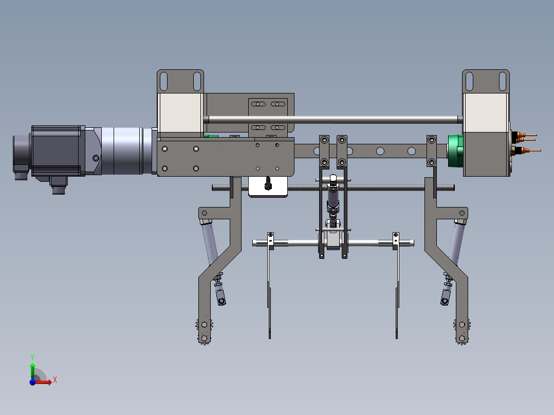 挑袋器3D数模图纸 Solidworks设计前视图