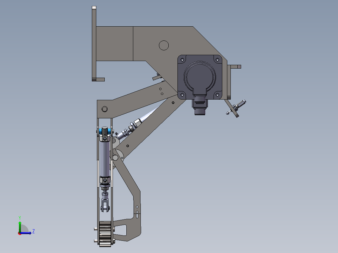 挑袋器3D数模图纸 Solidworks设计左视图
