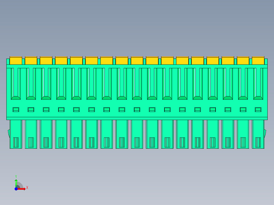 DEGSON 15EDG 系列 3.5mm 插拔式接线端子 FullPack-15EDGKD-3.5-17P-14-00AH前视图