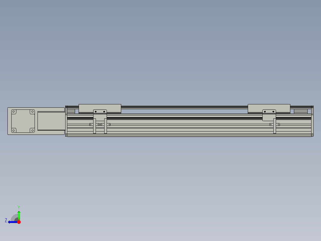 直线模组WG-LHB12-S400-BL设计图纸右视图