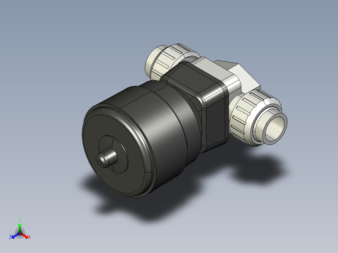5DKUICCP NO 气动隔膜阀常开，与女性的两端，用公制系列正等轴测图