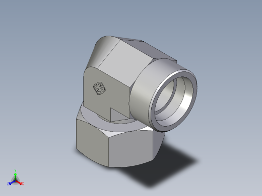 卡套式工业通用硬管接头EO_Standpipe_elbow_EVW38SOMDCF正等轴测缩略图