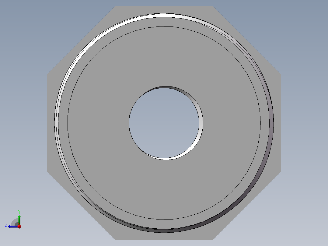 转接头-内外丝异径 DN50-DN15右视图