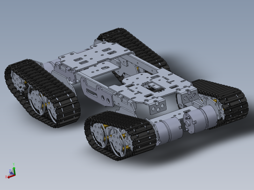 四轮履带坦克底盘模型