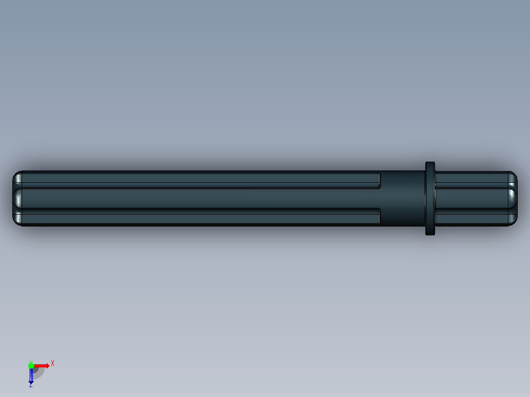 乐高机械组车桥-32209 Black Technic Axle 5.5 with Stop.STEP俯视图