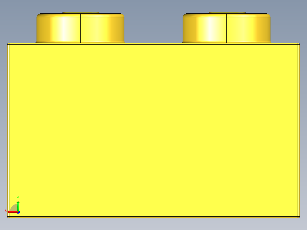 乐高套装 4421基本积木-300324 Bright Yellow Brick 2 x 2.STEP后视图