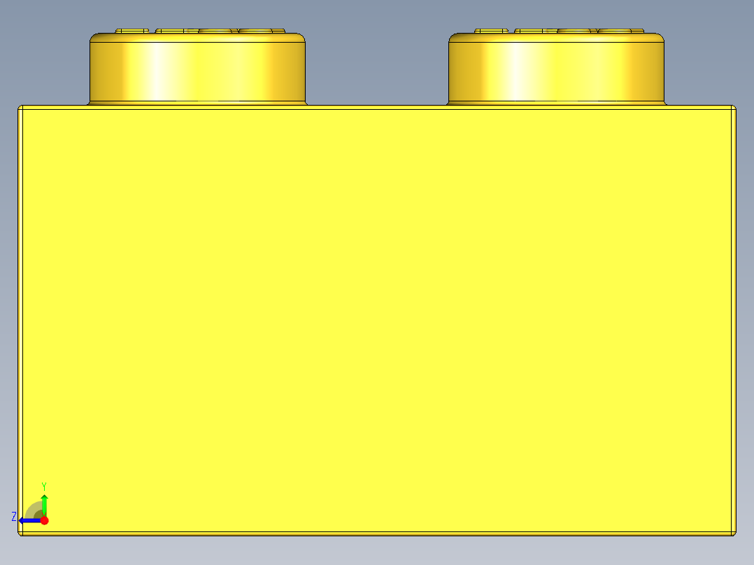 乐高套装 4421基本积木-300324 Bright Yellow Brick 2 x 2.STEP右视图