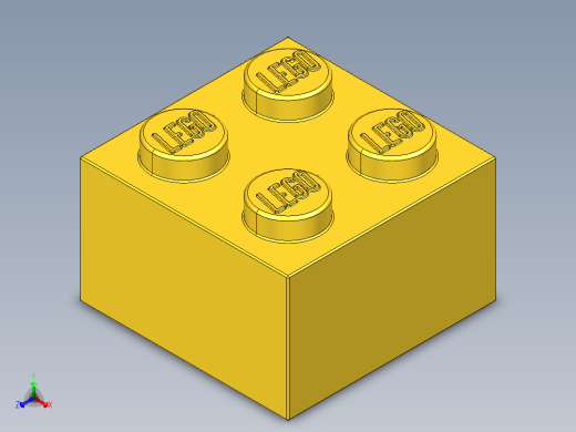 乐高套装 4421基本积木-300324 Bright Yellow Brick 2 x 2.STEP正等轴测缩略图