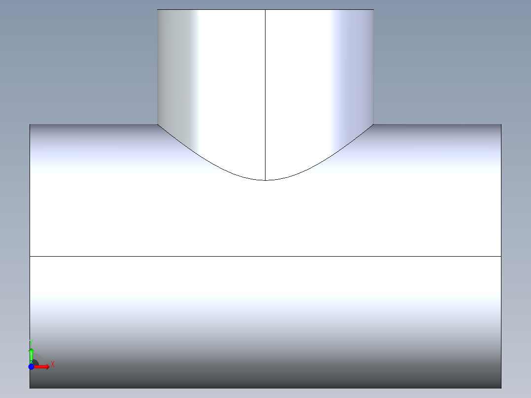 聚氯乙烯配件02-Sch80_ReducingTee_SxSxS_801-251_2in x 1.5in前视图