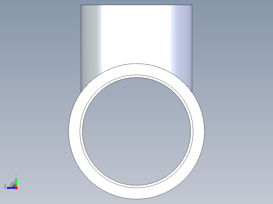 聚氯乙烯配件02-Sch80_ReducingTee_SxSxS_801-251_2in x 1.5in右视图