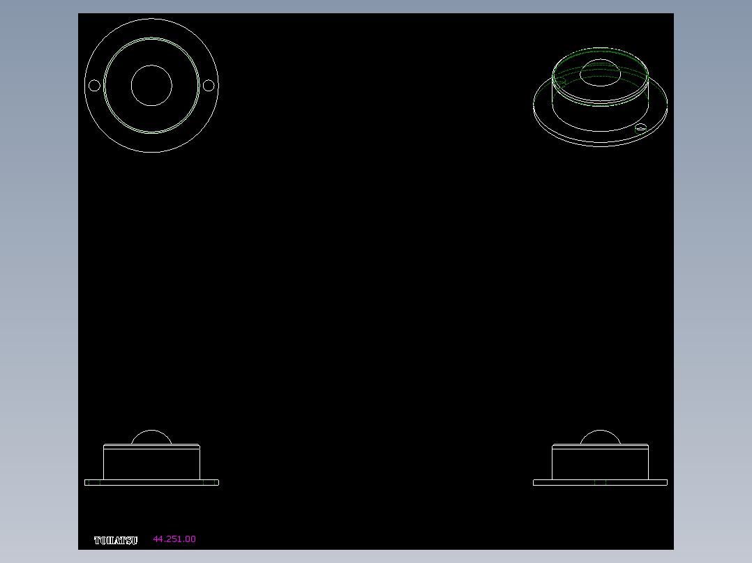 萬向滾珠44-2D多系列多零件图纸模型