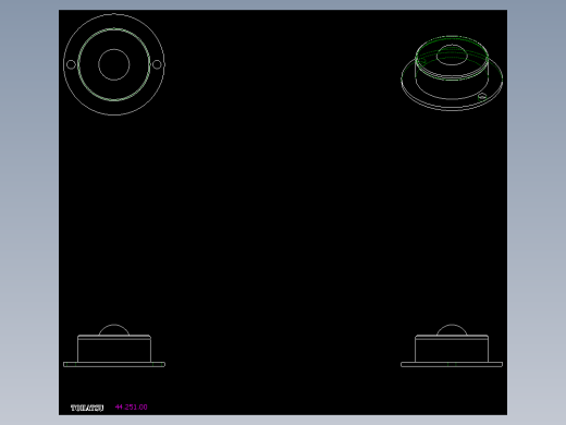 萬向滾珠44-2D多系列多零件图纸模型