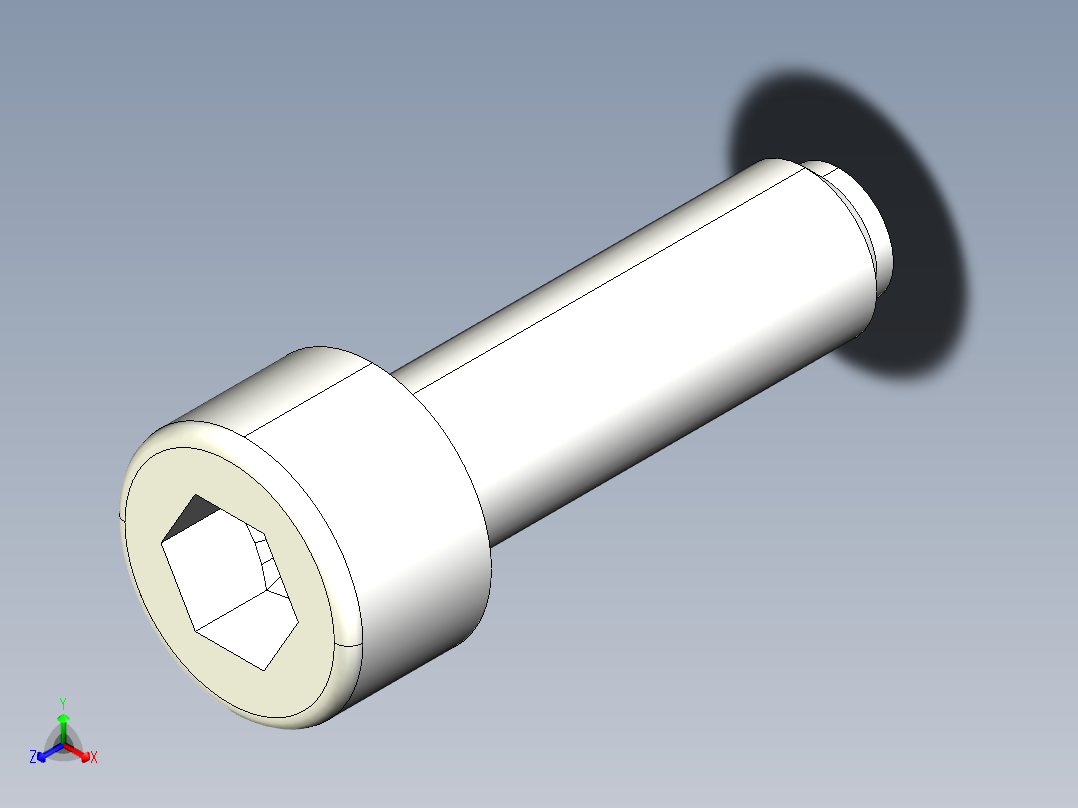半圓定位珠螺絲(有頭)2271-3D多系列多零件图纸模型主视图