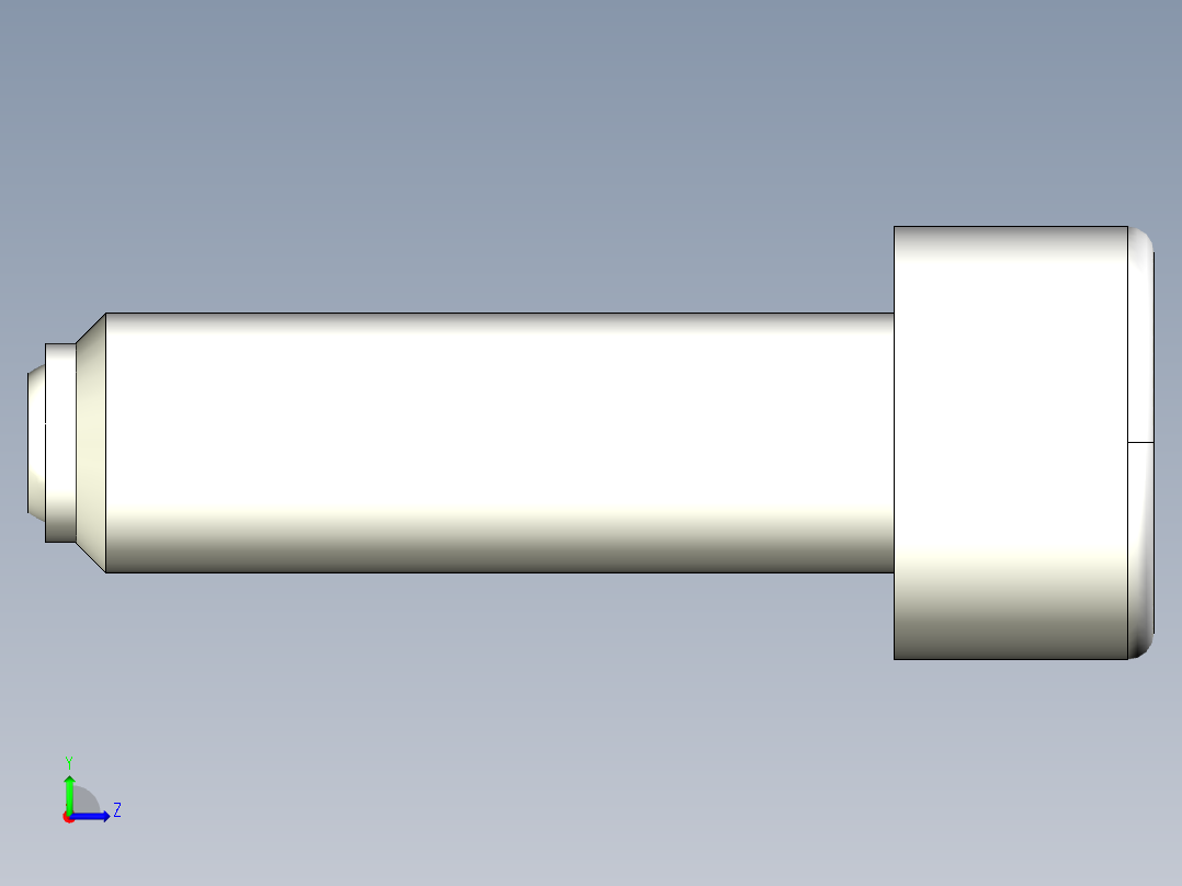 半圓定位珠螺絲(有頭)2271-3D多系列多零件图纸模型左视图