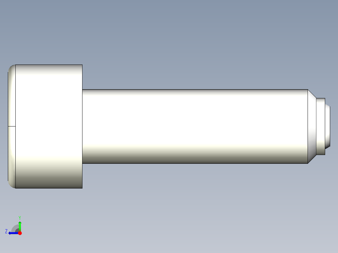 半圓定位珠螺絲(有頭)2271-3D多系列多零件图纸模型右视图