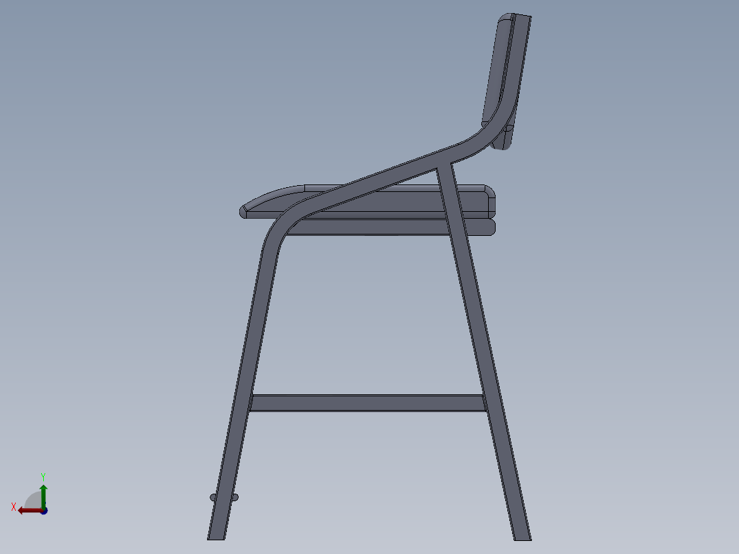 小椅子3D模型后视图