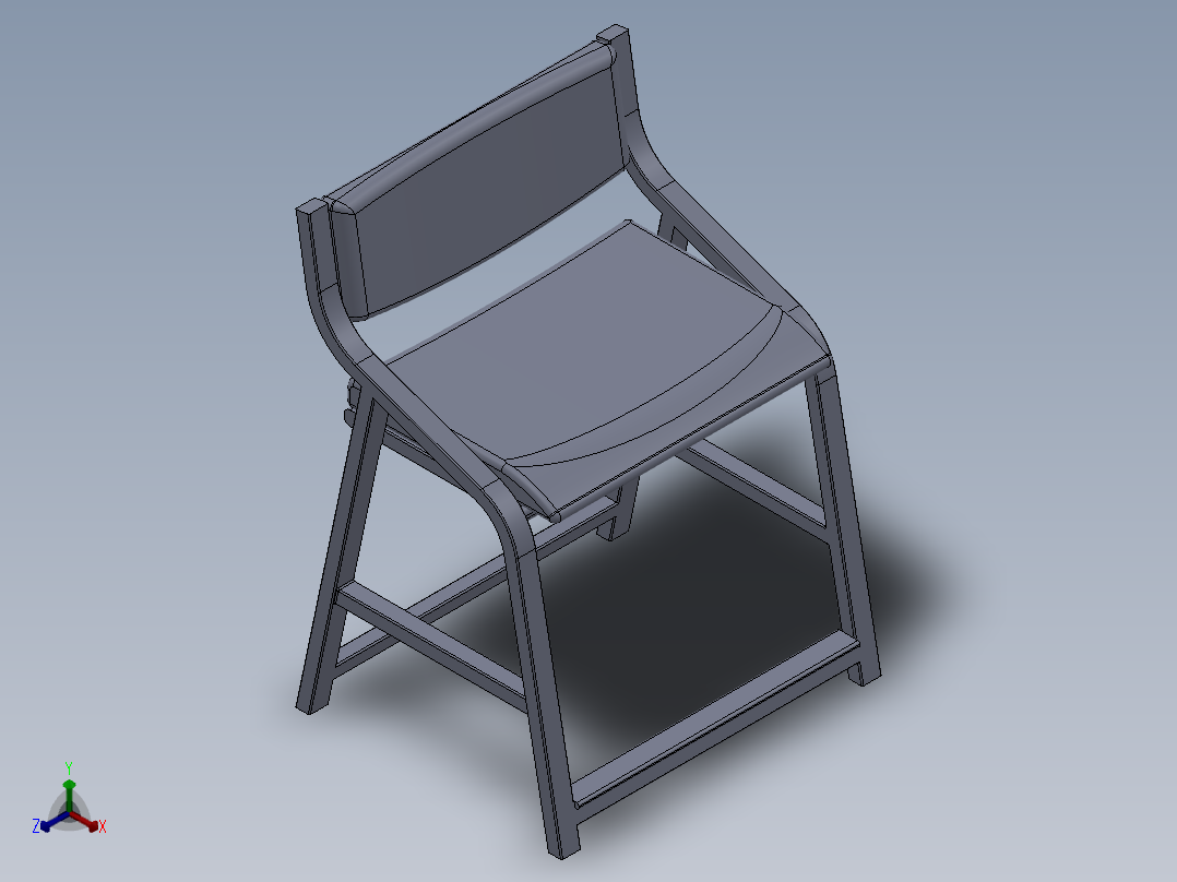 小椅子3D模型正等轴测图