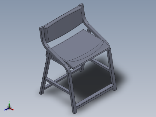 小椅子3D模型正等轴测缩略图