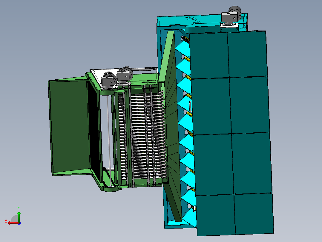 有机蔬菜自动打包码料生产线sw17可编辑后视图