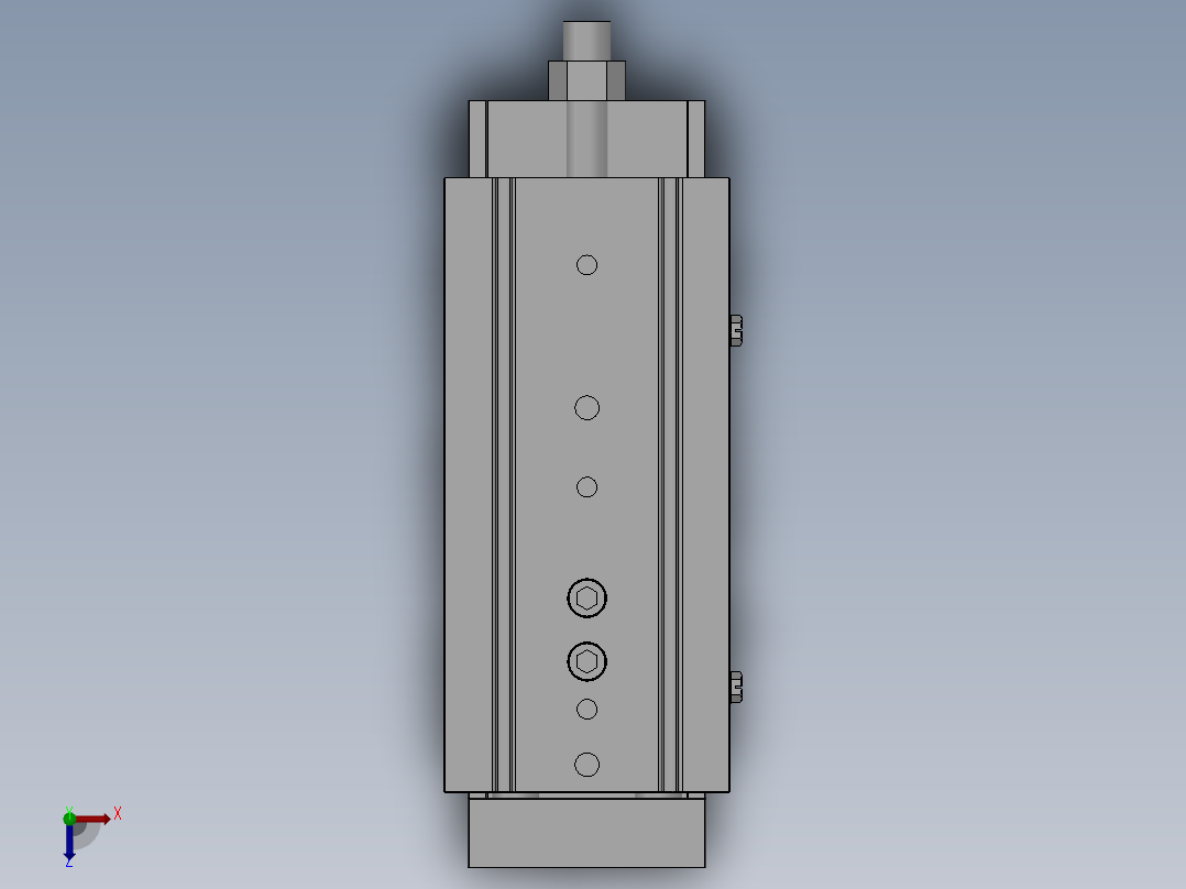 MXQ20 气动滑台（循环式直线导轨）双缸型[MXQ20A-75-ZB3]俯视图