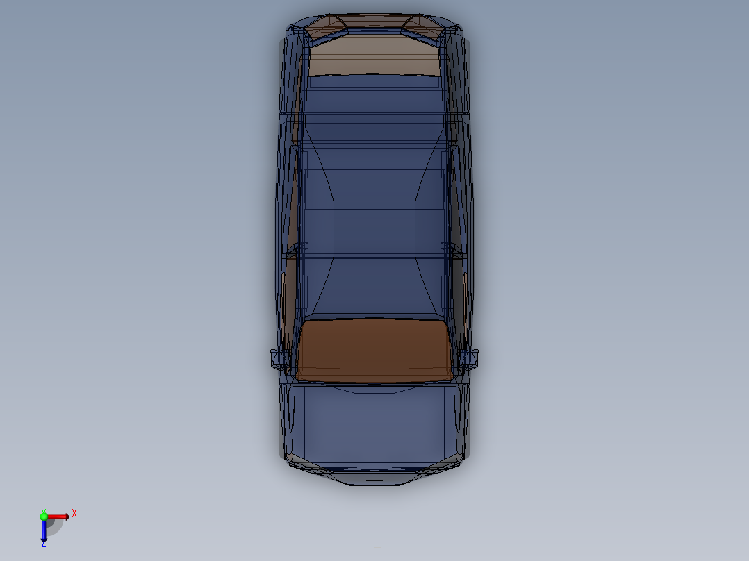 A3003600-4x4 轻型厢式车俯视图