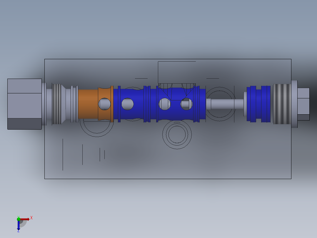 定制液压块俯视图