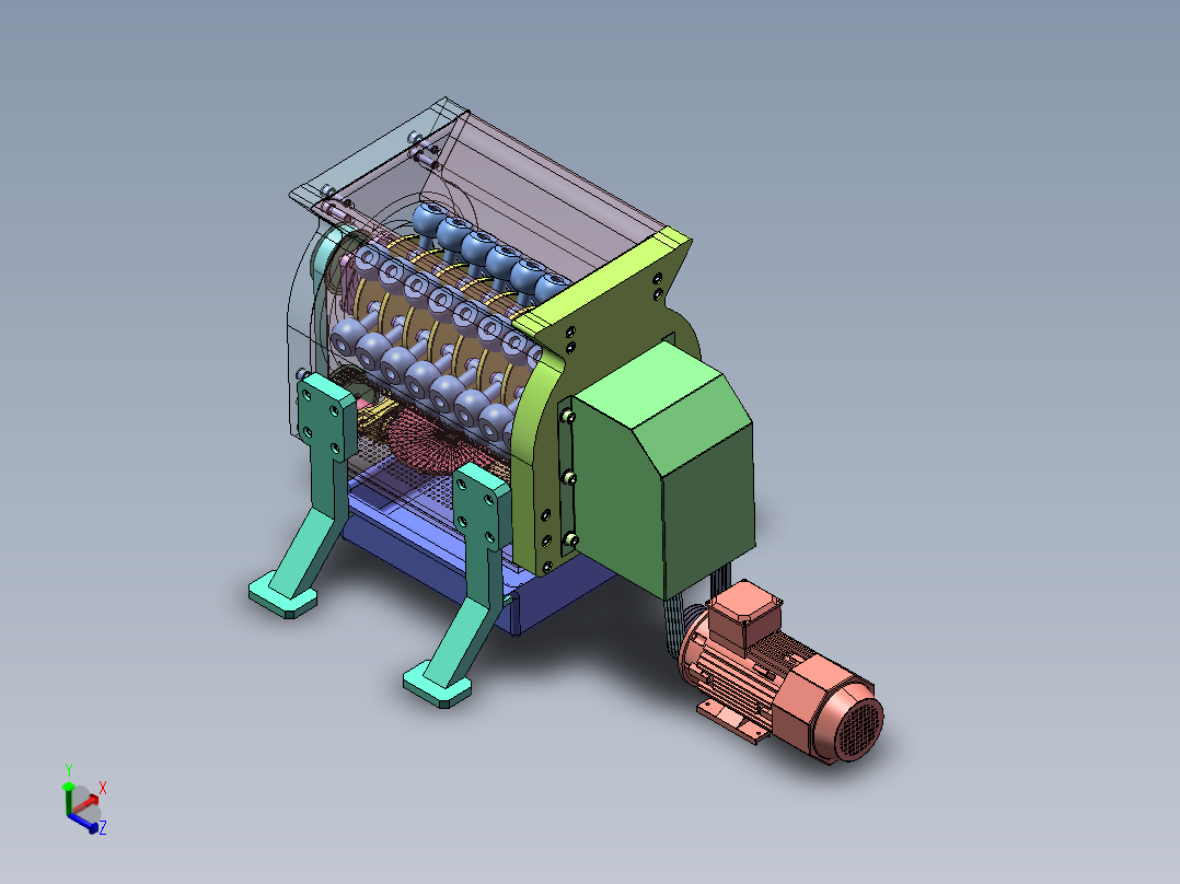 锤式磨粉机  sw22正等轴测图