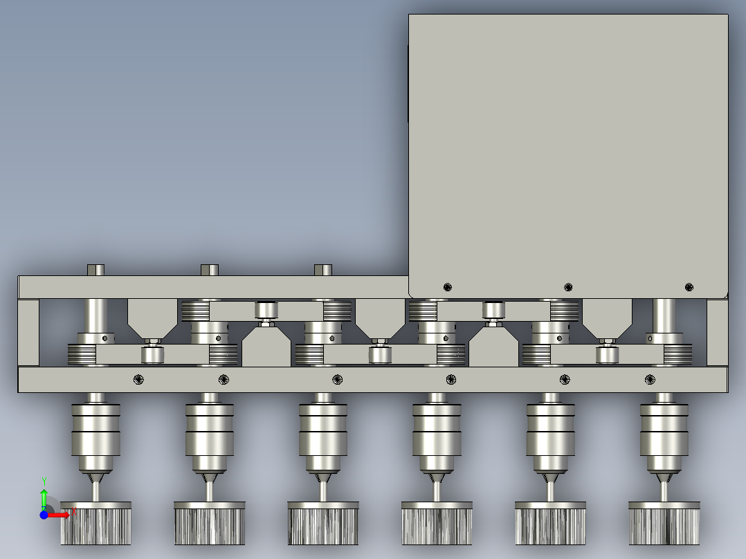 打磨头动力装配体前视图