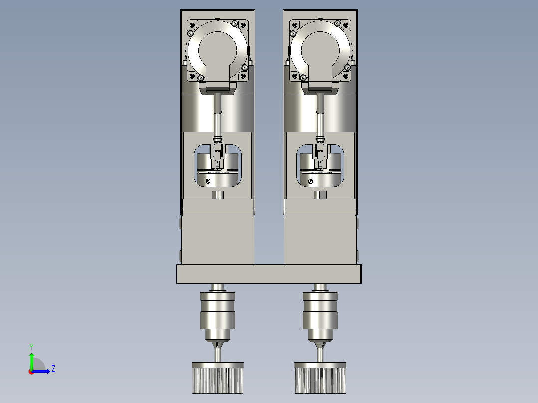 打磨头动力装配体左视图
