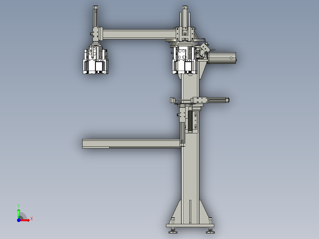 360度旋转自由抓取机械抓手前视图